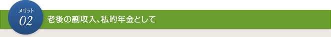老後の副収入、私的年金として